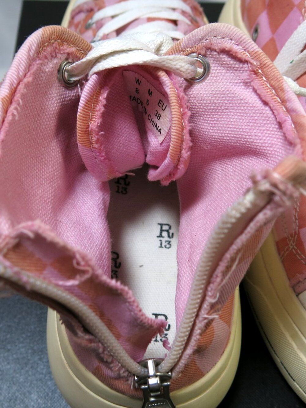 R13 Kurt Checked Platform Sneakers, Customized, OOAK, EU 38, US 8 - Picture 10 of 12